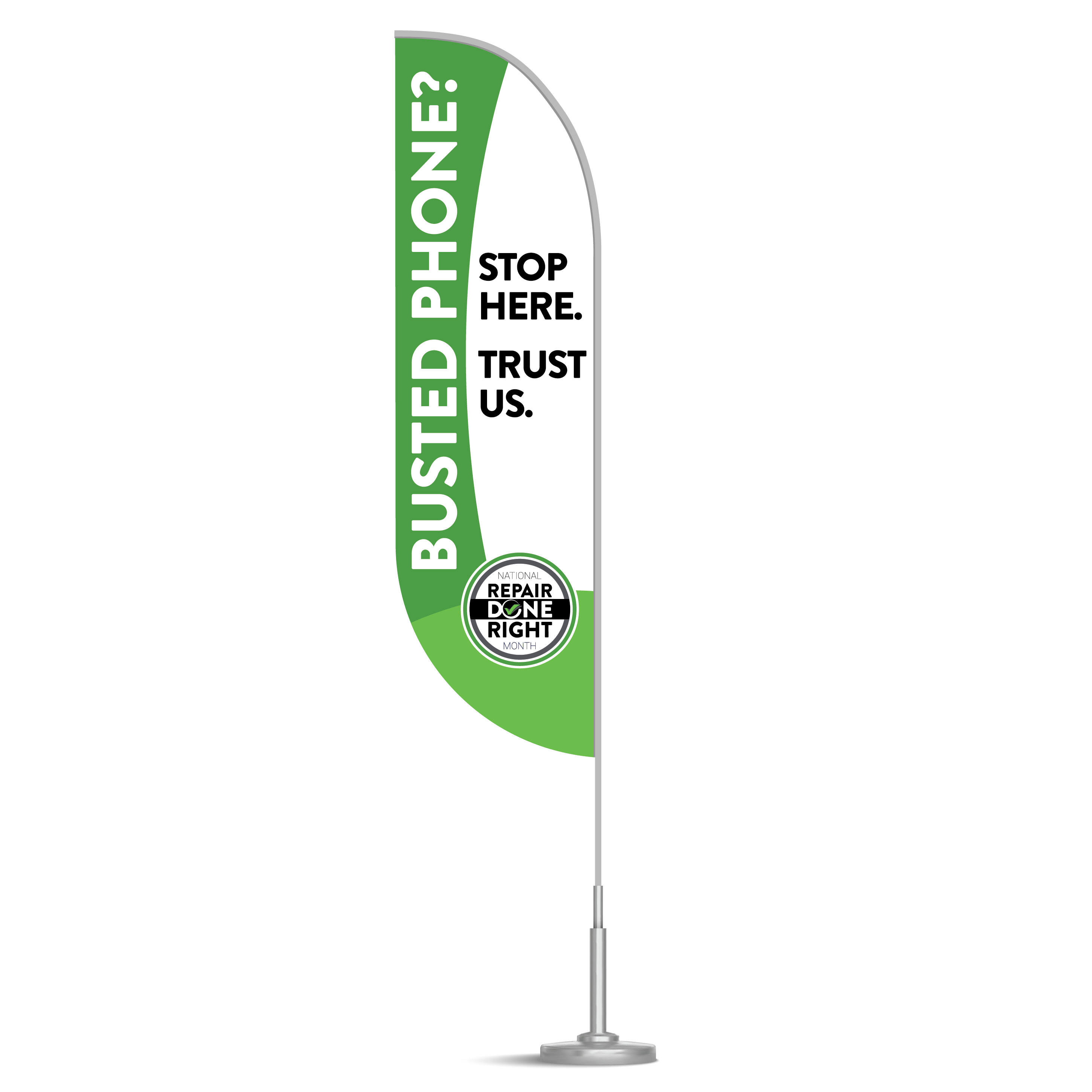National Repair Done Right Month Feather Flag with Stand