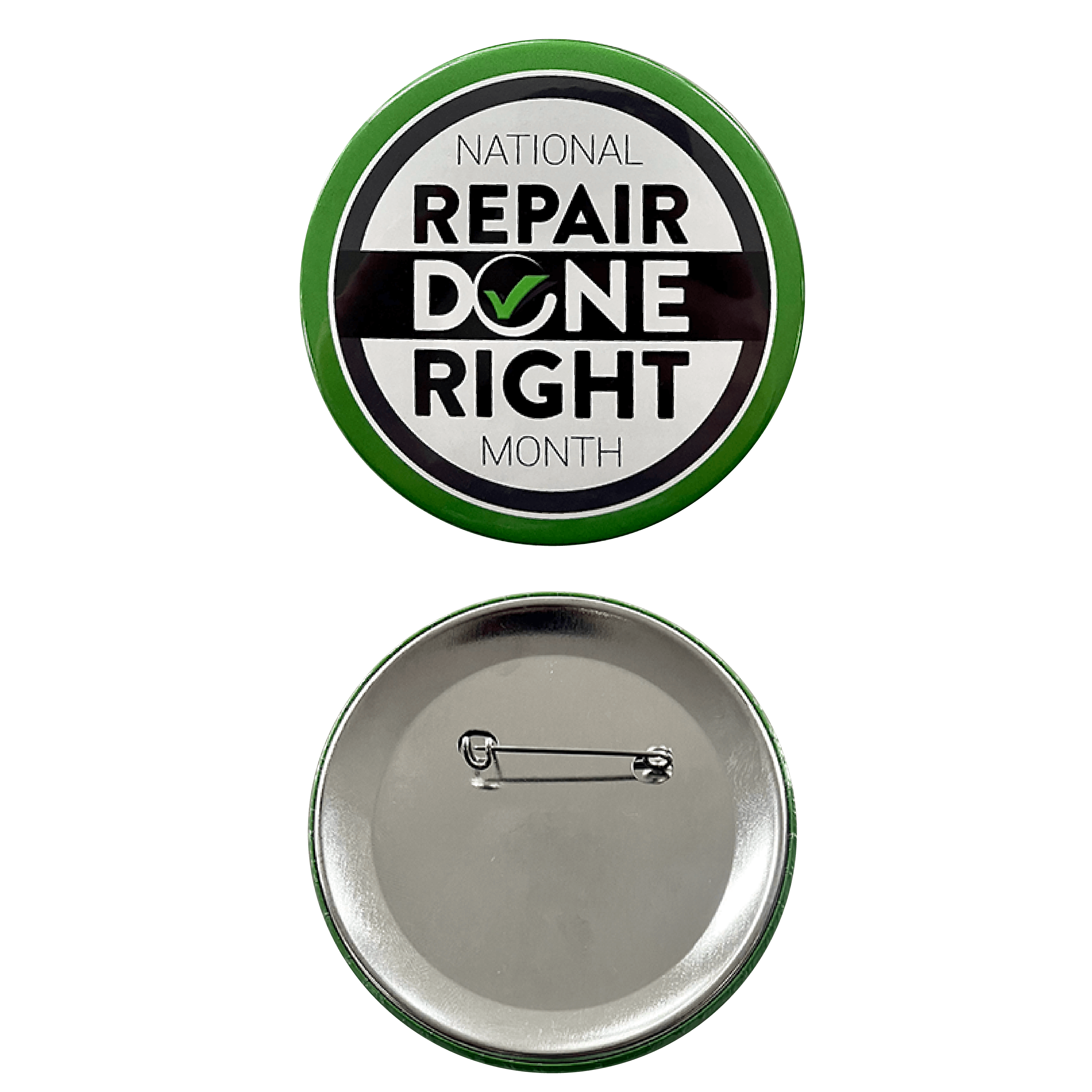 National Repair Done Right Month Button front-back